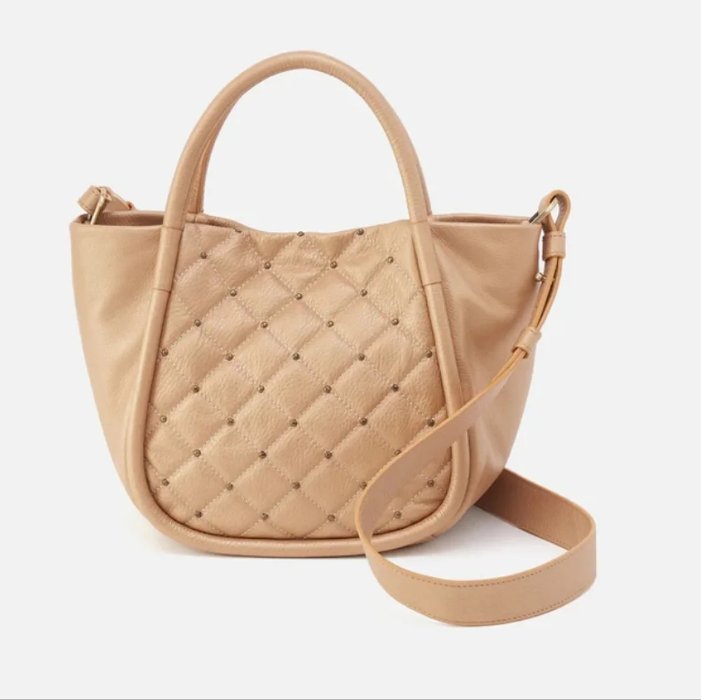 NWT HOBO Margot Satchel/crossbody: Dusty Gold 100% Gen Leather - Picture 4 of 14